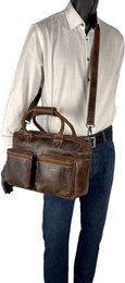 Stume a tracolla Cognac Cowboysbag Borsa per laptop da 13 pollici Buffaloer Borse Arrigo