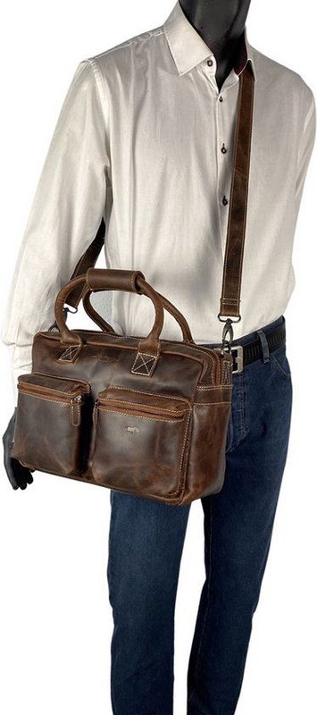Stume a tracolla Cognac Cowboysbag Borsa per laptop da 13 pollici Buffaloer Borse Arrigo