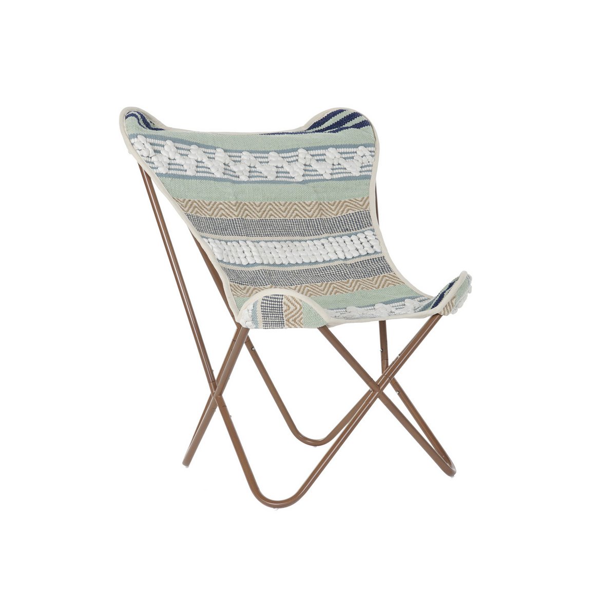 SILLON ALGODON HIERRO 74X65X90 MARIPOSA BLANCO LD193920