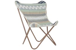 SILLON ALGODON HIERRO 74X65X90 MARIPOSA BLANCO LD193920