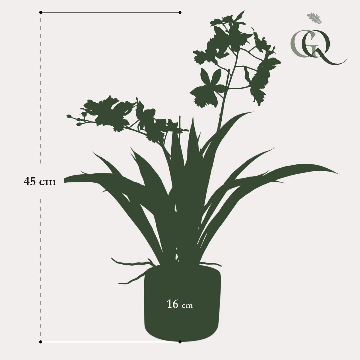 Sztuczna roślina - Orchidea - Biała - 45cm