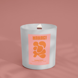 Fragrance candle in the glass of Golden Hour - tobacco, honey and Tonka