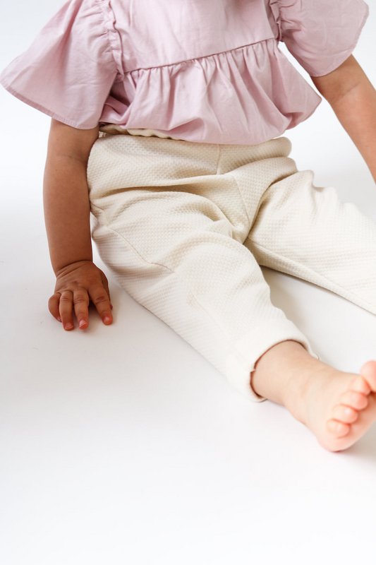 Pantaloni per bambini a vita alta in edizione limitata sostenibile | 100% cotone biologico