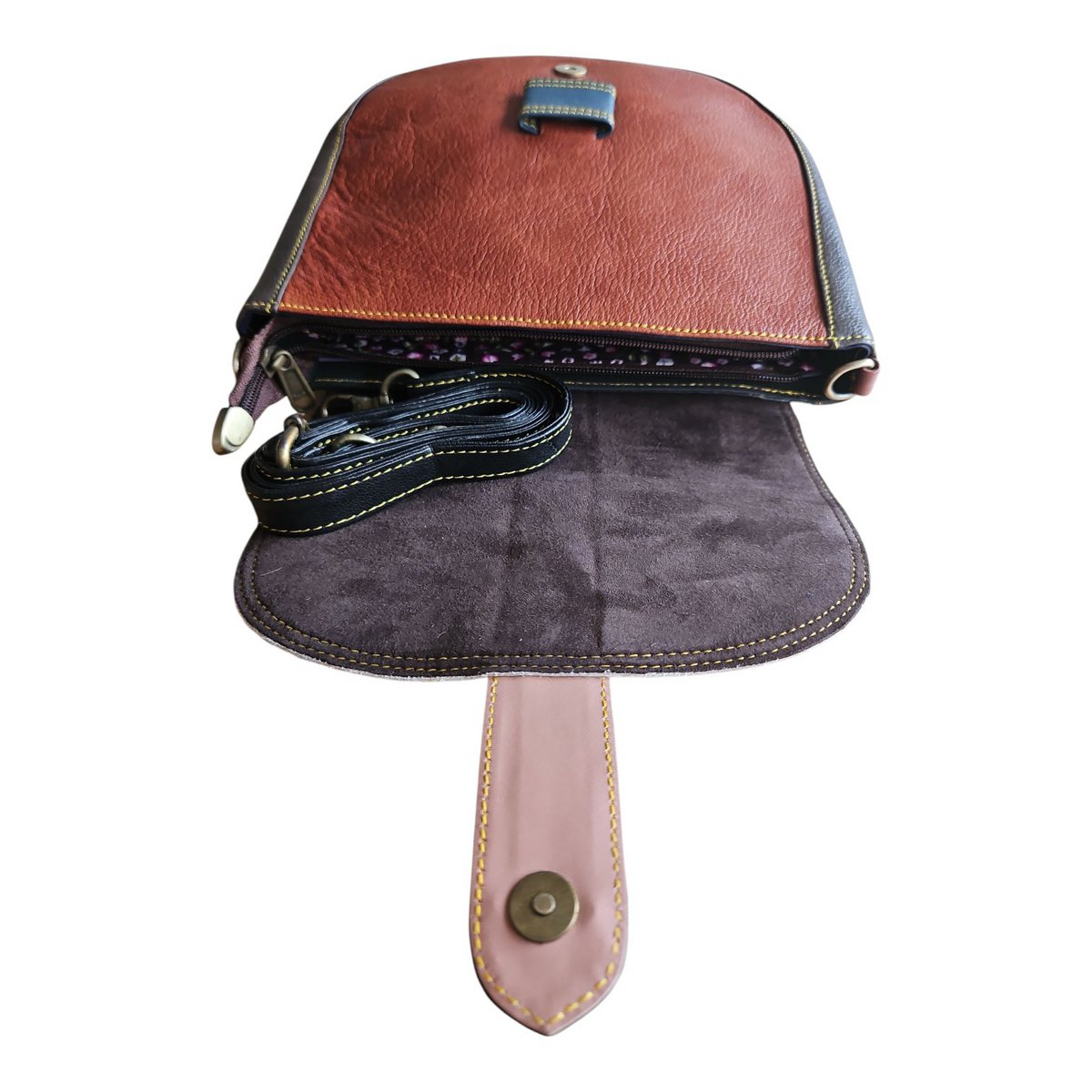 Leren dierenprint tas Merel