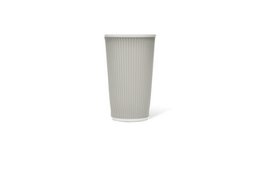 Beker porselein LAP 450ml met silic. grip ribbel Light Grey