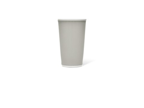 Porcelain cup LAP 450ml with silicon. grip rib Light Gray