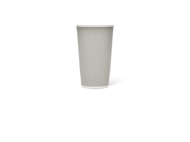 Kubek porcelanowy LAP 450ml z silikonem. żebro chwytne Jasnoszary