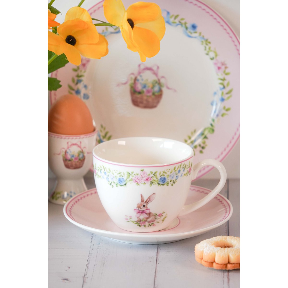 Kop & schotel Easter Joy roze 250 ml Isabelle Rose