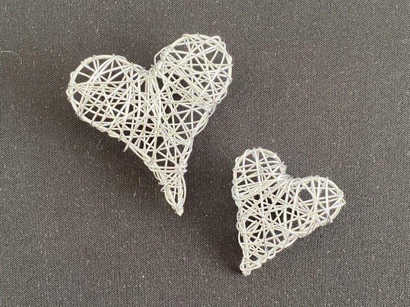 ACC spits hart, 4cm, zilver, doos / 18 st.