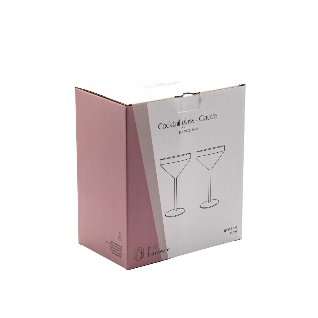 Cocktail glasses Claude, set of 2, pink