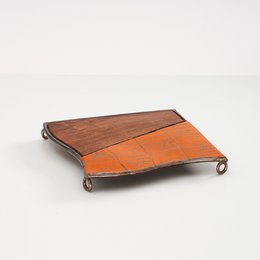 "Pissy" coaster made from recycled scrap metal and scrap wood upcycling | different shapes and colors