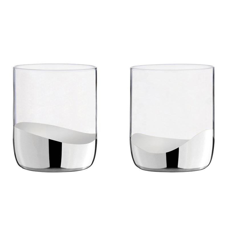 Set of 2 Wave Silver DOF Tumblers