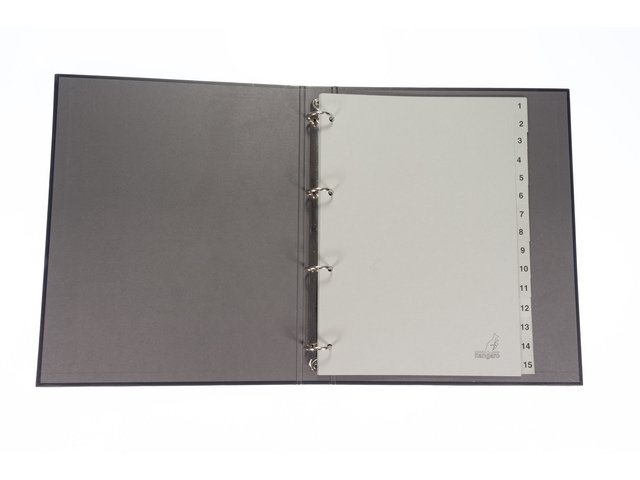 ECO tab Kangaro A4 numbers 180gr gray cardboard 4r 15pcs FSC