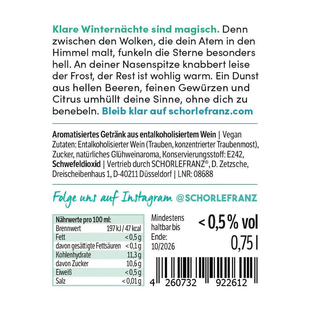 Alcohol de Flywrance -Free 0.75 L (vino mullido no alcohólico hecho de vino blanco)