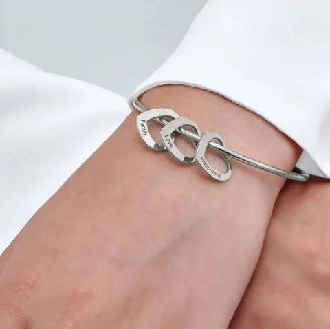 Love Bracelet Peach Heart Name Lettering Titanium stalen armband