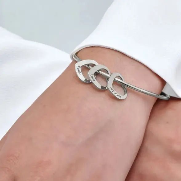 Love Bracelet Peach Heart Name Lettering Titanium stalen armband