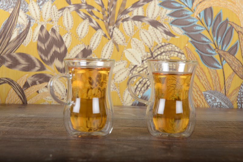 Double wall tea cups with handle - Lot of 2
