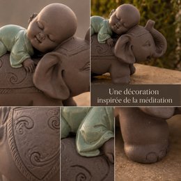 Figurka Buddy – Słoń Bonze – Dekoracja Zen i Feng Shui – Duchowa i zrelaksowana atmosfera – Dekoracyjny pomysł na prezent