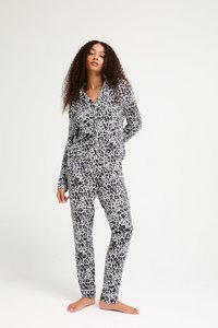 Langes Bambus-Pyjama-Set in Luxe Leopard