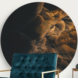 Round wall art with abstract, textured patterns in warm, earthy tones. Suitable for modern, minimalist home decor.