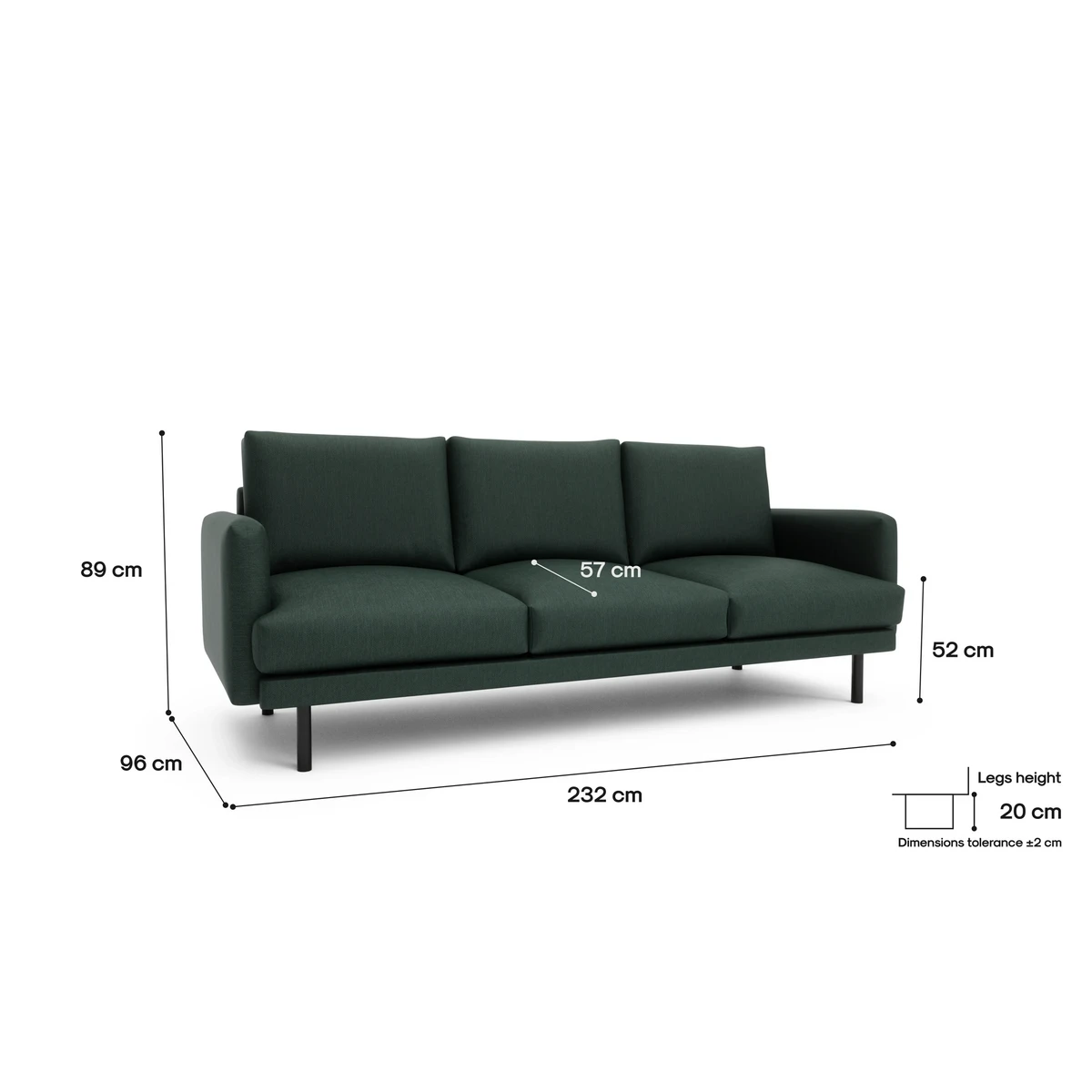 4-Seater Sofa BRERA - Green
