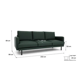 4-Seater Sofa BRERA - Green