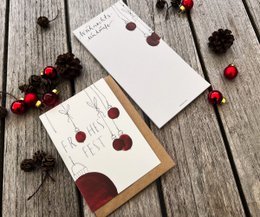 Shopping List Note Block | Juleshoppingliste | DIN -format (lang) | 99 x 210 mm | Uindiniteret, hvid