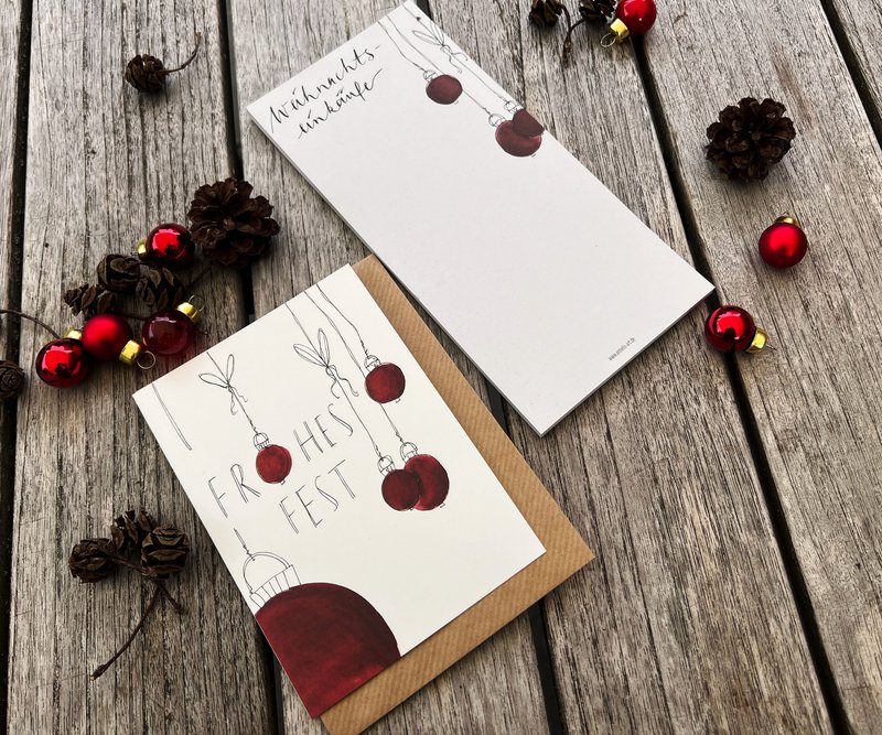 Shopping List Note Block | Juleshoppingliste | DIN -format (lang) | 99 x 210 mm | Uindiniteret, hvid