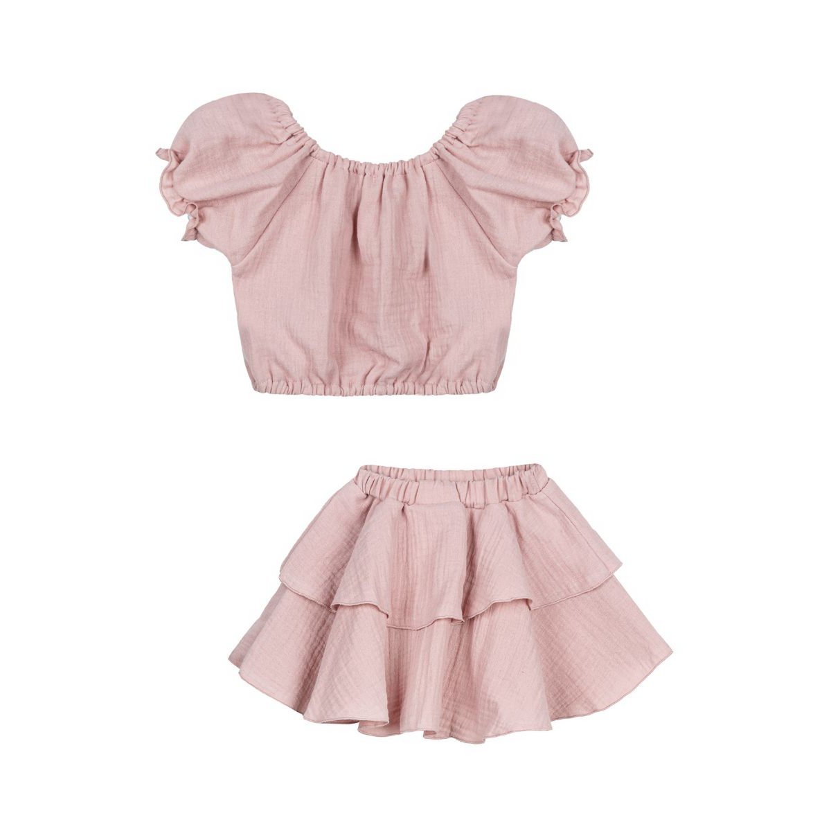 Dziewczęca bluzka ze spódniczką CHARLOTTE PINK