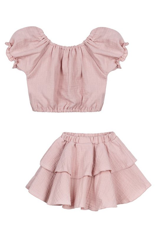 Dziewczęca bluzka ze spódniczką CHARLOTTE PINK
