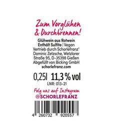 Mini Glowfranz Vino brulinato rosso 0,25 L