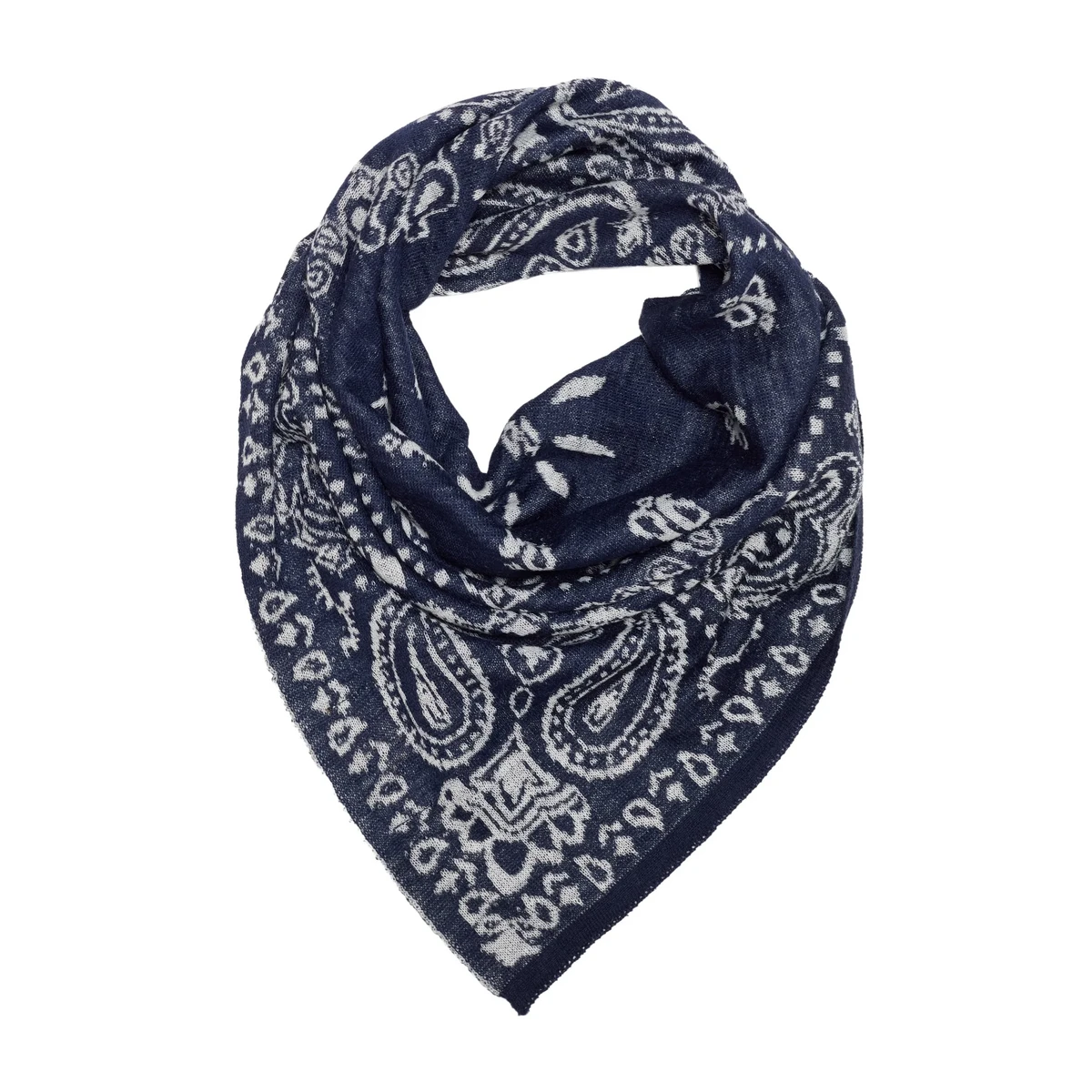 Mohair Pera Foulard (Navy-Beige)