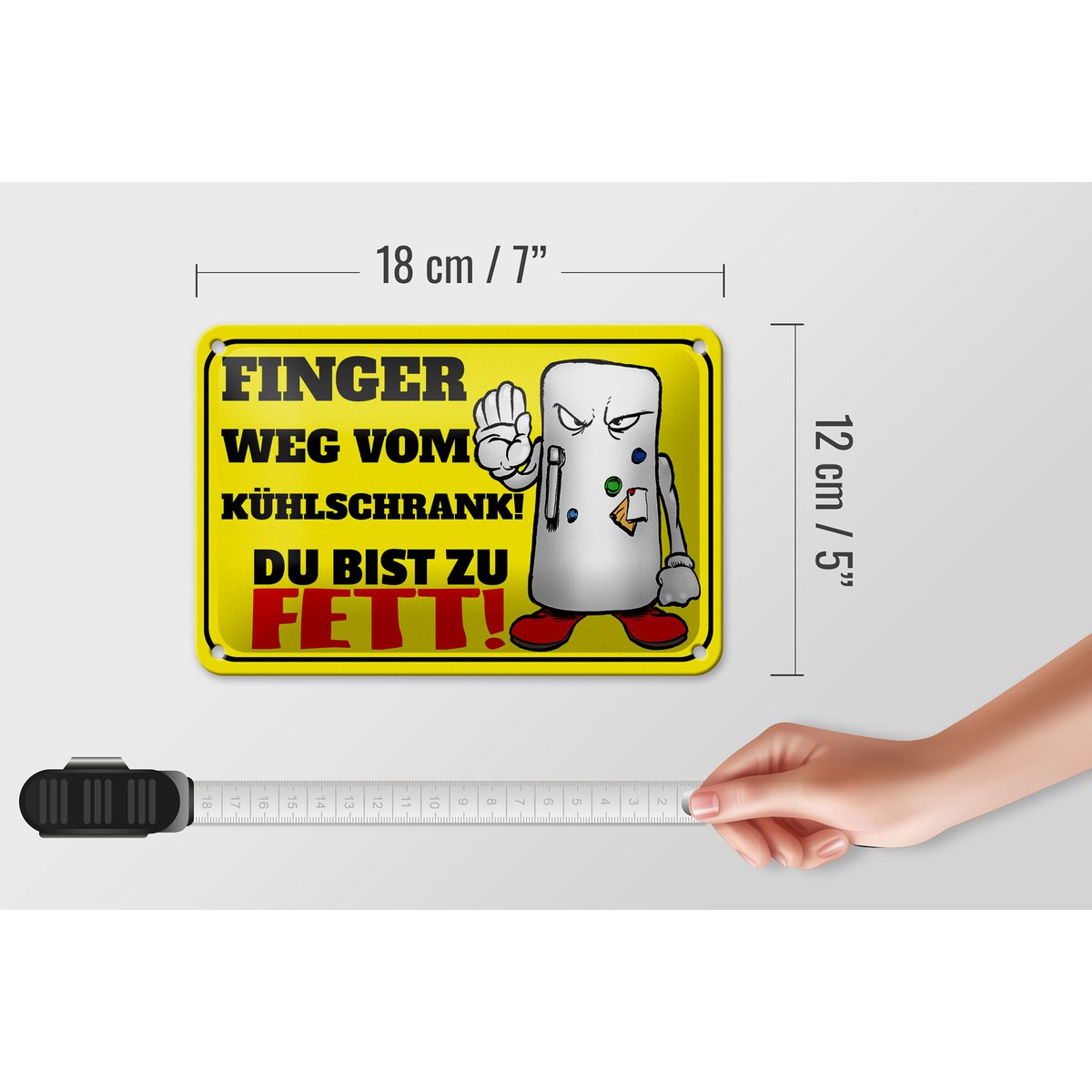 Tin sign saying 12x18cm Stay away from the fridge you decoration