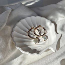 Golden Reflections - Large gold and pearl circles