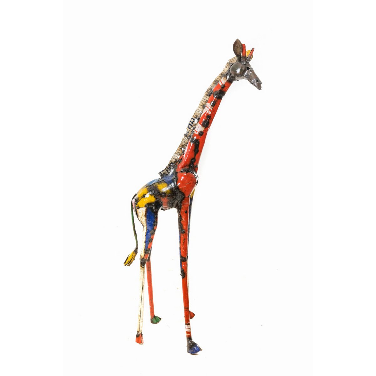 Sculpture de girafe colorée en métal faite à la main – 1,2 M