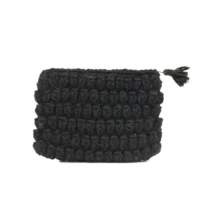 ANNA NERA Fairtrade Etui - Make up tasje - Toilettasje - Gehaakt - Estuche de ganchillo negro - Zwart 10x15cm