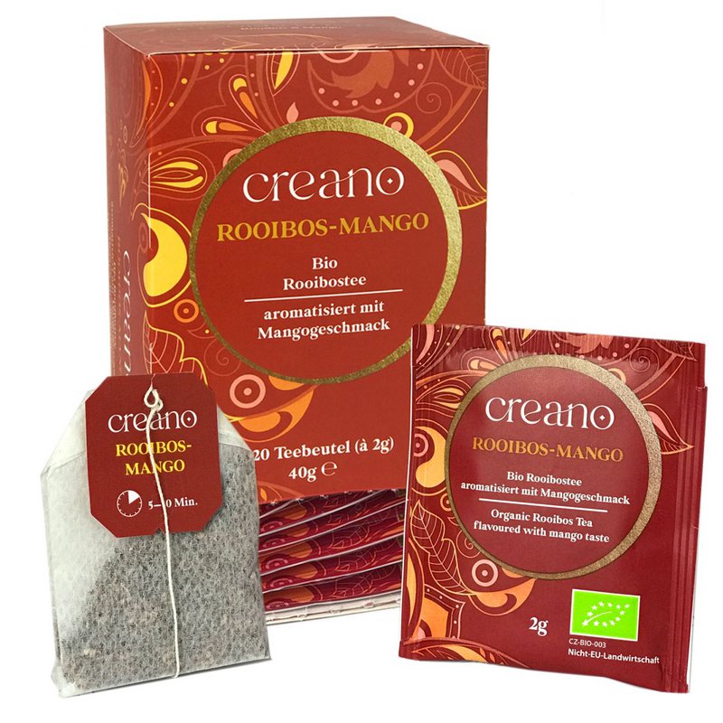 Confezione da 20 bustine di tè Rooibos-Mango biologico