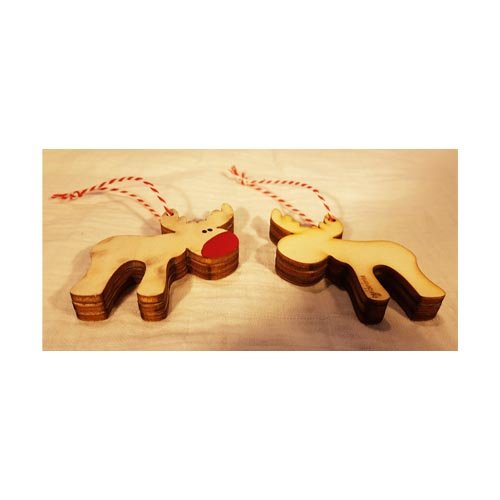 Handmade reindeer made of wood