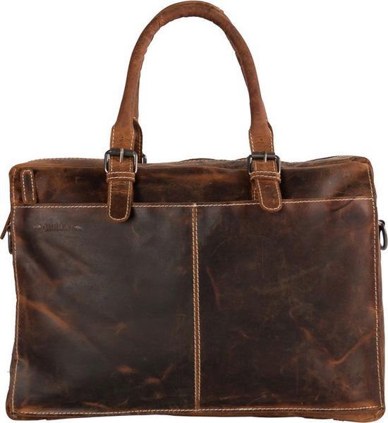Buffaloing skuldertaske med håndtag Cognac Arrigo