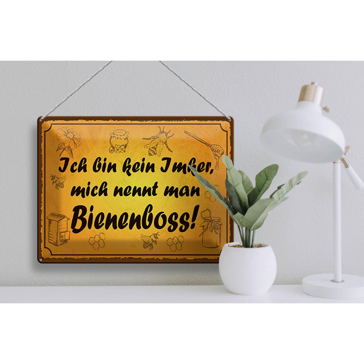 Tin sign saying 40x30cm am not a beekeeper bee boss