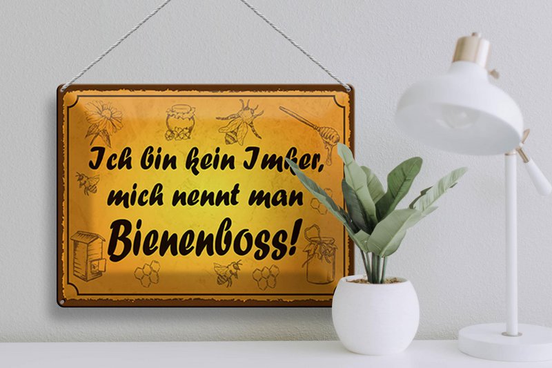 Tin sign saying 40x30cm am not a beekeeper bee boss