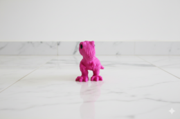 Eterna Wonder — Dino-figur i strikket stil — Dekorativ miniskulptur — Pink — 15 cm