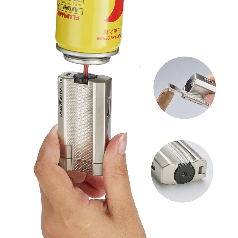 SM LONDON BRIQUET 2 JETFLAMES+CIG PUNCHER