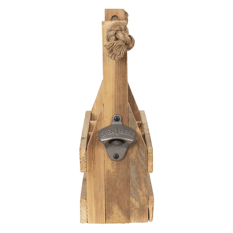 Bottle holder 32x11x32 cm brown wood bottle rack