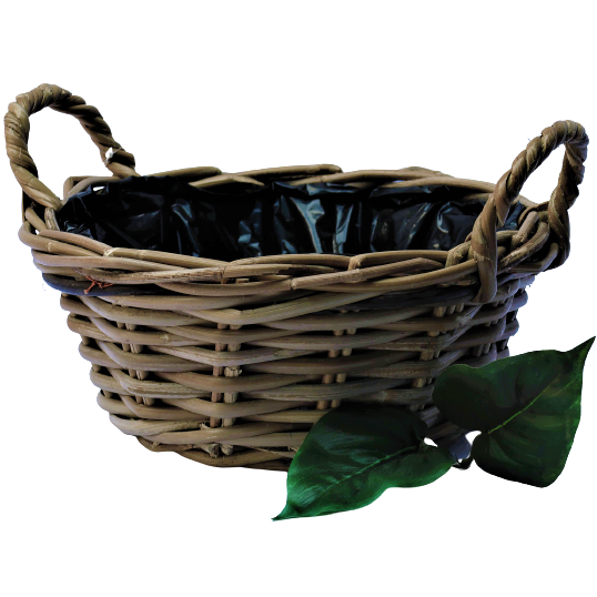 Cesta macetero ALOE VERA con asas y forro de plástico