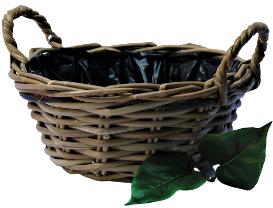 Cesta macetero ALOE VERA con asas y forro de plástico