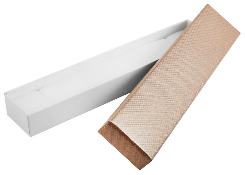 Jewelery packaging, pack of 12, dimensions: 21.5 x 4.5 x 2.5 cm, beige/white