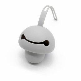  Gray pacifier clips with a smiling face design. Made of durable plastic material. Suitable for infants and toddlers.