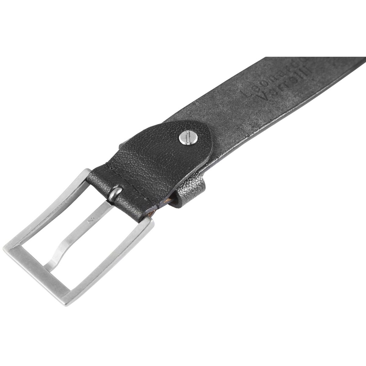 Leonardo Verrelli genuine leather belt, black, can be shortened, length 140 cm