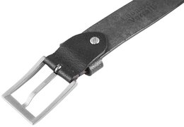 Leonardo Verrelli genuine leather belt, black, can be shortened, length 140 cm